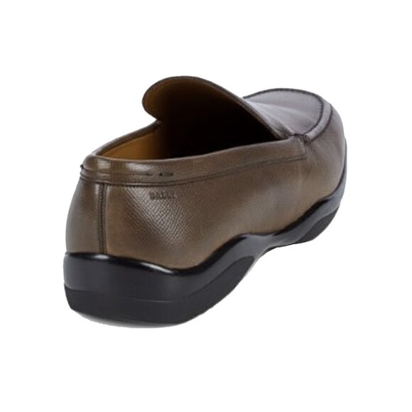 NEW $650 Bally Mils Loafers!  8  Coffee Brown Textured Leather Bally